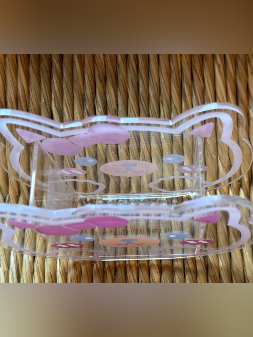 Kawaii Clear Cat-Shaped Acrylic Organizer with Lavender Accent. NWOT - Picture 5 of 9
